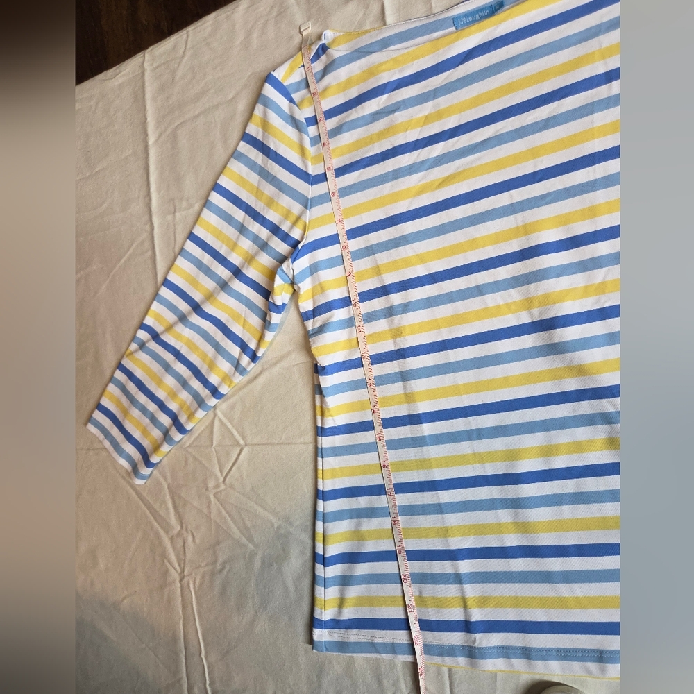 JMcLaughlin Blue And Yellow Boat Neck Top - Picture 6 of 7